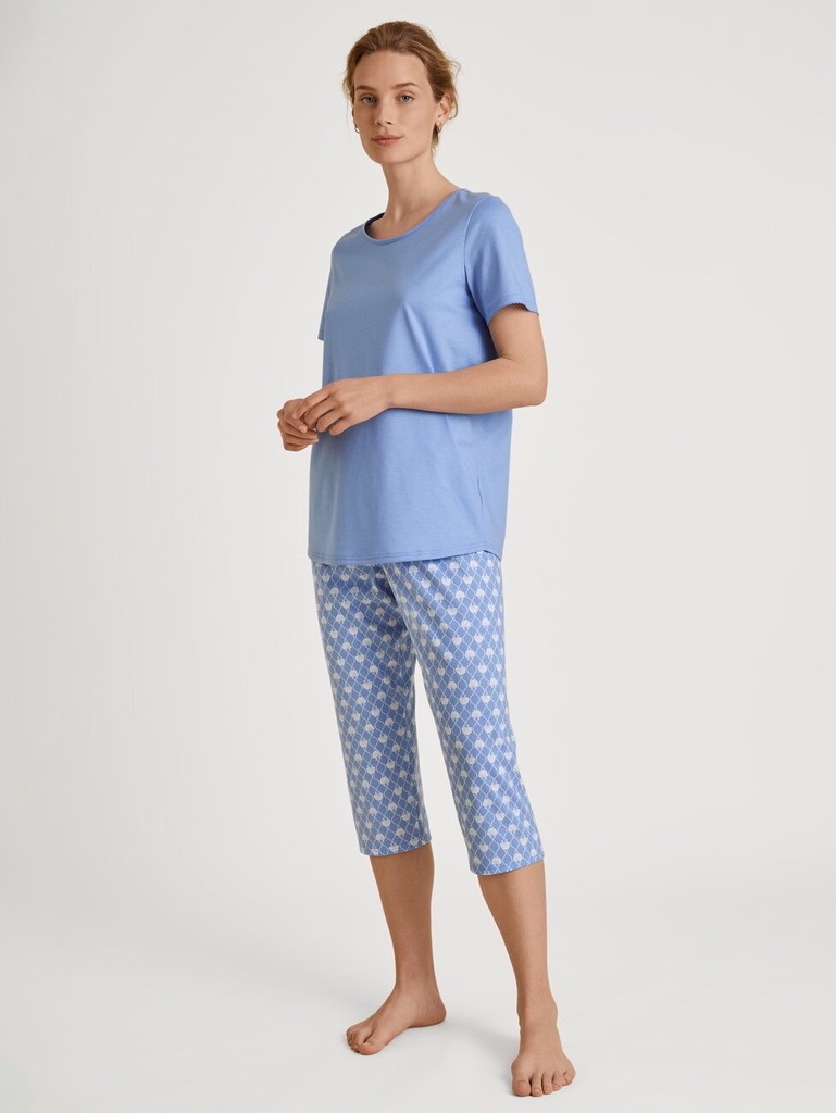 Pyjama 3/4 dame 100% coton CALIDA "Shell Nights" 43653 - Hydrangea 399