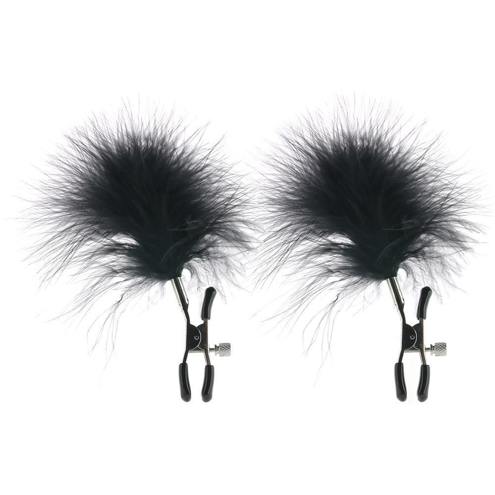 Pinces pour seins & plumes SEX & MISCHIEF "Feathered Nipple Clips"