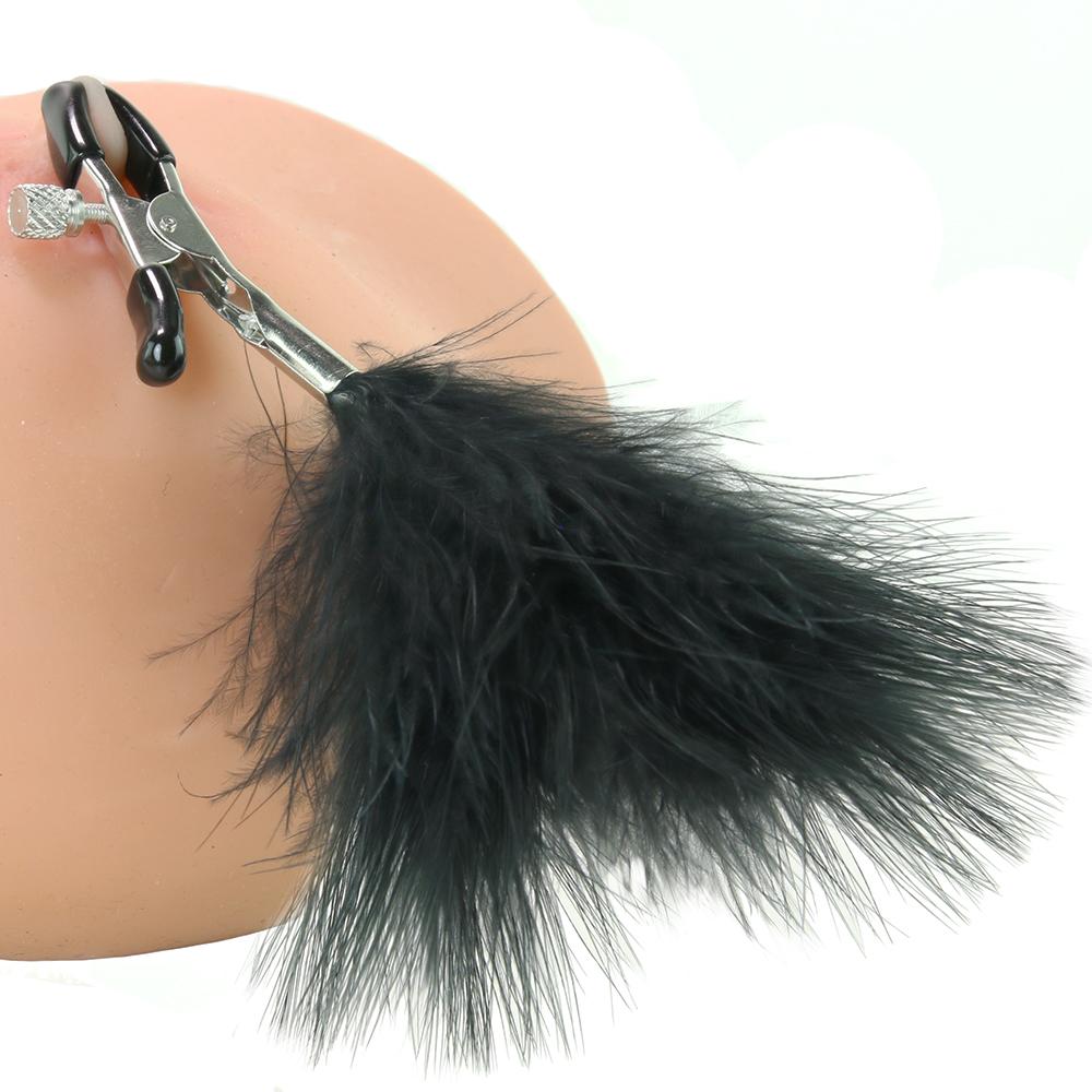 Pinces pour seins & plumes SEX & MISCHIEF "Feathered Nipple Clips"