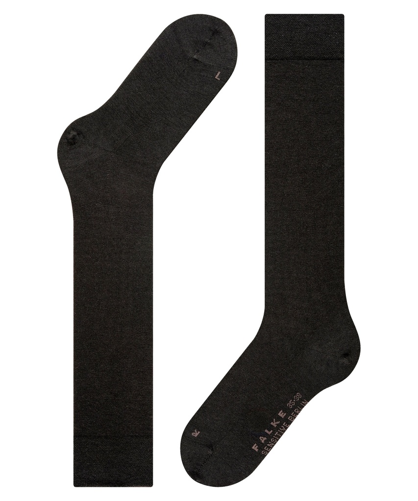 Chaussettes 3/4 laine sans élastique dame FALKE "Berlin Sensitive" 47416 - Black 3009