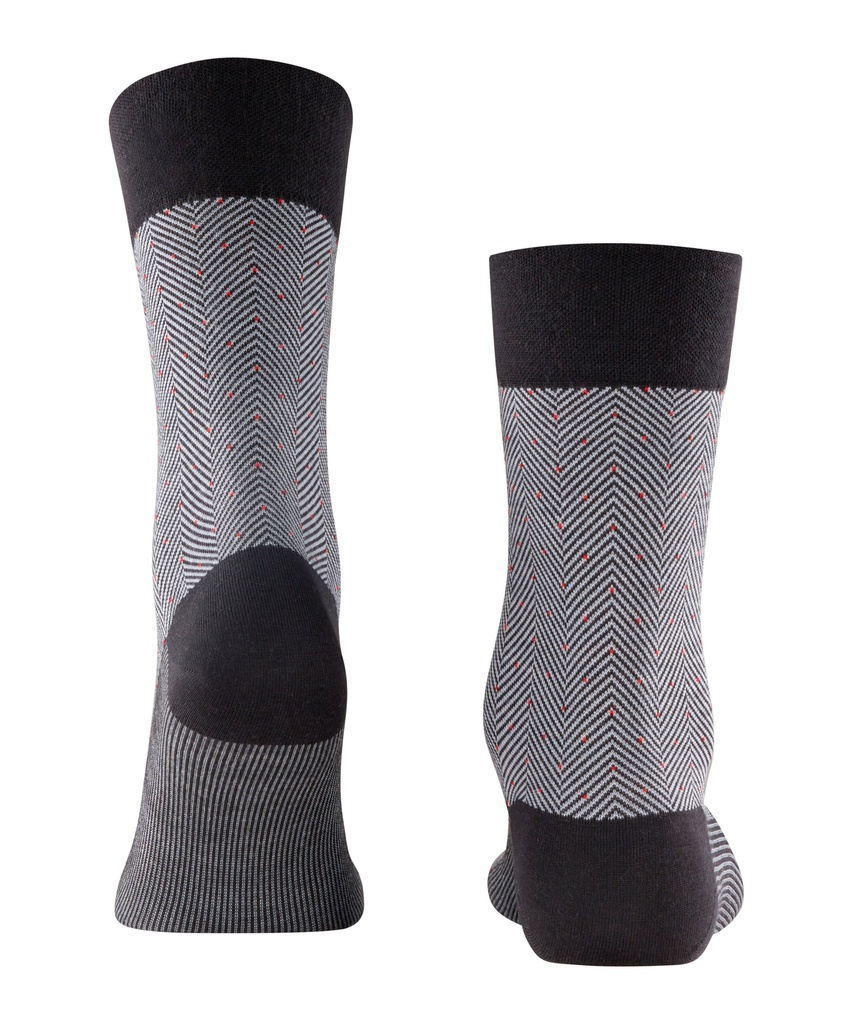 Chaussettes Hommes sans élastique Fantaisie FALKE "Herringbone"12492 - Black 3000