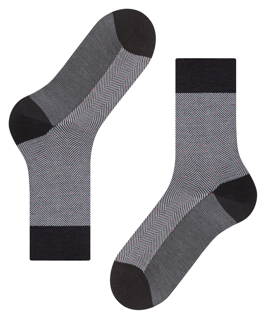 Chaussettes Hommes sans élastique Fantaisie FALKE "Herringbone"12492 - Black 3000