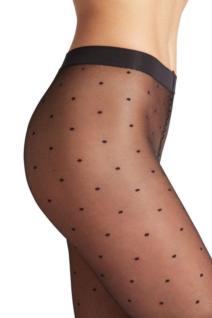 Collant fin fantaisie Plumetis 15 deniers FALKE "Dot 15" 40685 - Black 3009