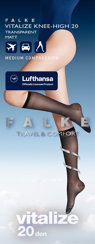 Mi-bas de compression medium FALKE "VITALIZE 20" 41742 - Powder 4069