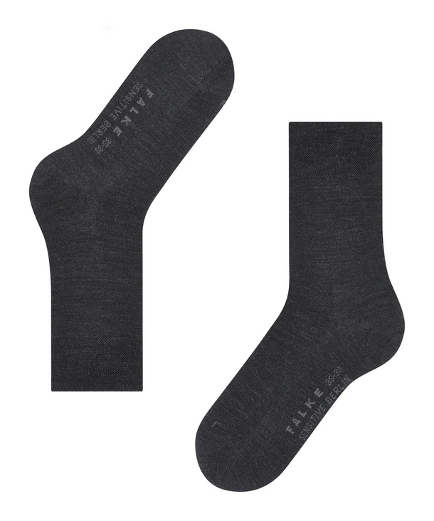 Chaussettes laine sans élastique dame FALKE "Berlin Sensitive" 47476 - Anthracite