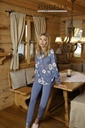 Pyjama avec poignets en tricot RINGELLA "Pouvoir des Fleurs" 2561202 - Bleu jeans 213
