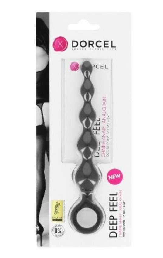 Chaine anale DORCEL "Deep feel" 17cm - Noir (Emballage)