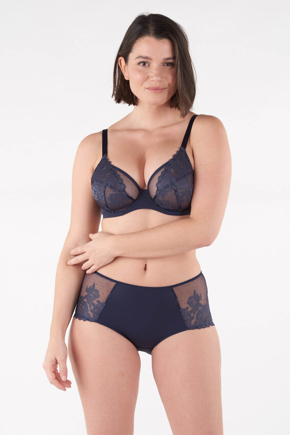 Soutien-gorge avec armatures MAISON LEJABY "Fleur Ikat" 220537 - Bleu horizon 393