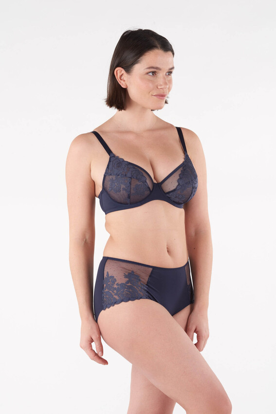 Soutien-gorge avec armatures MAISON LEJABY "Fleur Ikat" 220537 - Bleu horizon 393