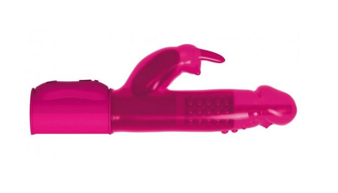 Vibromasseur triple stimulation DORCEL "Orgasmic rabbit" Rose (Horizontal)