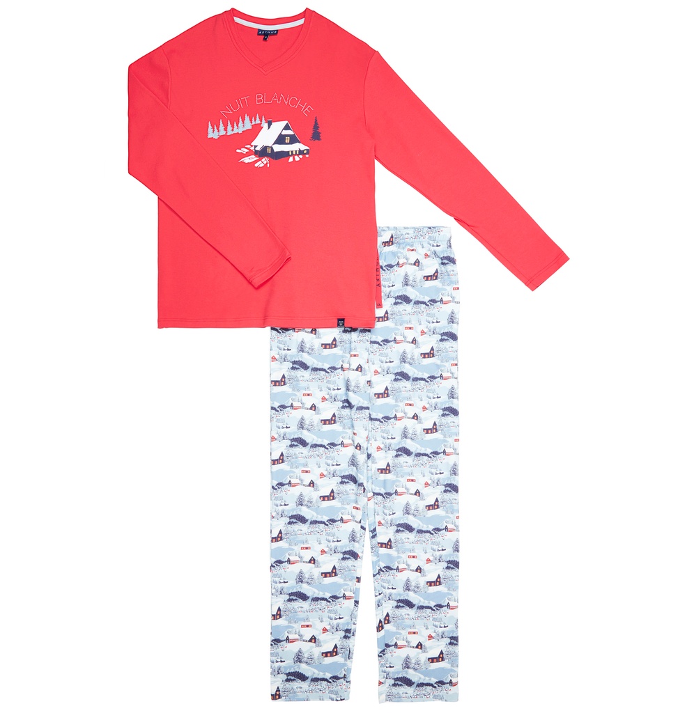 Pyjama long homme coton bio ARTHUR "Iceberg" ZAC - Bleu NUITH22