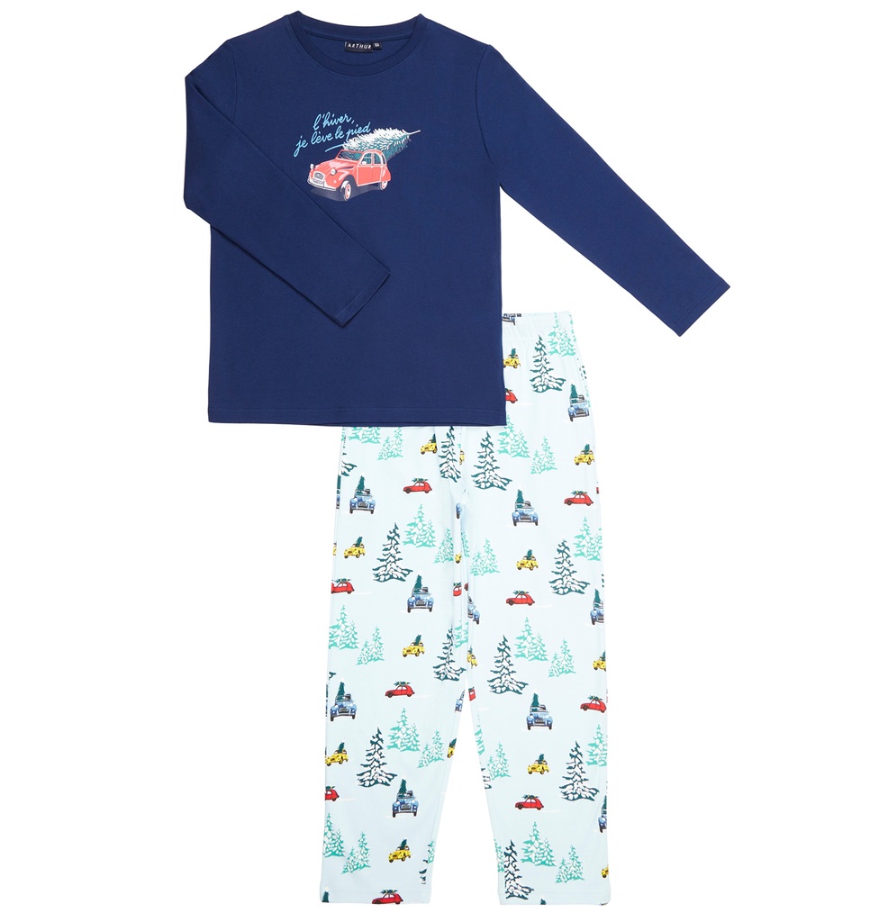 Pyjama long enfant 100% coton bio ARTHUR "Interlock" LUK - Glace 2CVH22