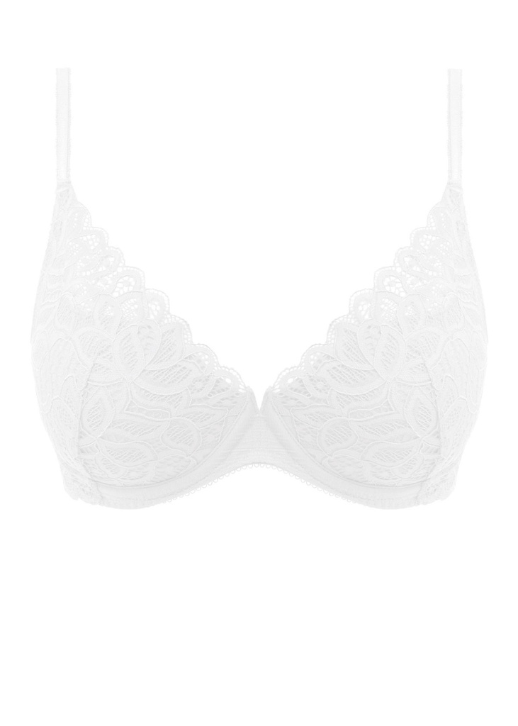 Soutien-gorge à coque rembourré plongeant WACOAL "Raffiné" WE148003 - Blanc WHI