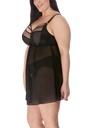 Babydoll sexy spécial poches profondes ELOMI "Sachi" EL4351 - Noir BLK