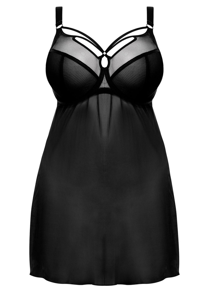 Babydoll sexy spécial poches profondes ELOMI "Sachi" EL4351 - Noir BLK