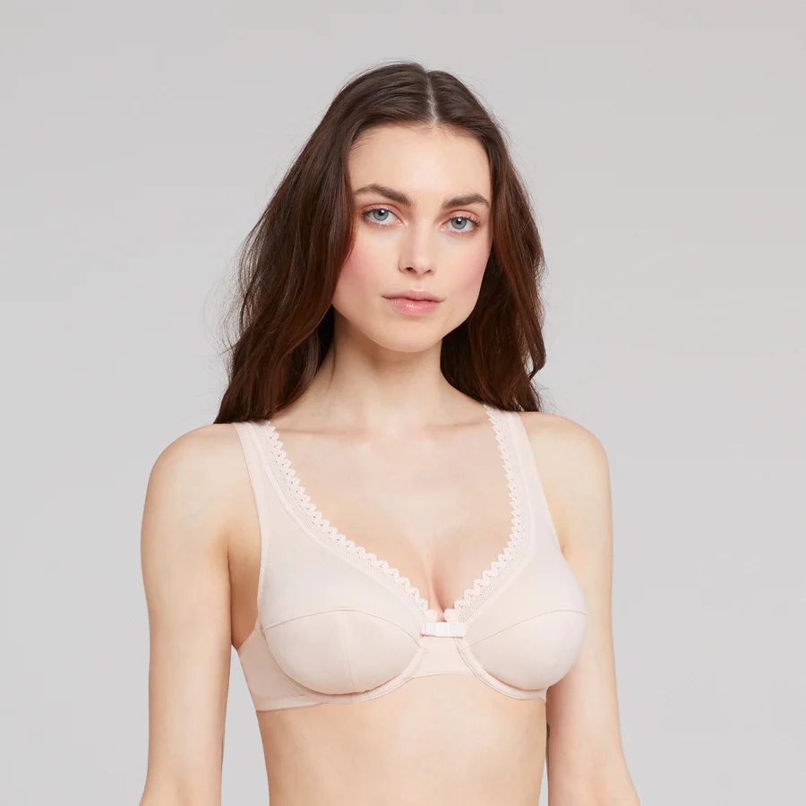 Soutien-gorge armature Plongeant LOU "Oxygène Coton" 54278 - Beige Doré 043