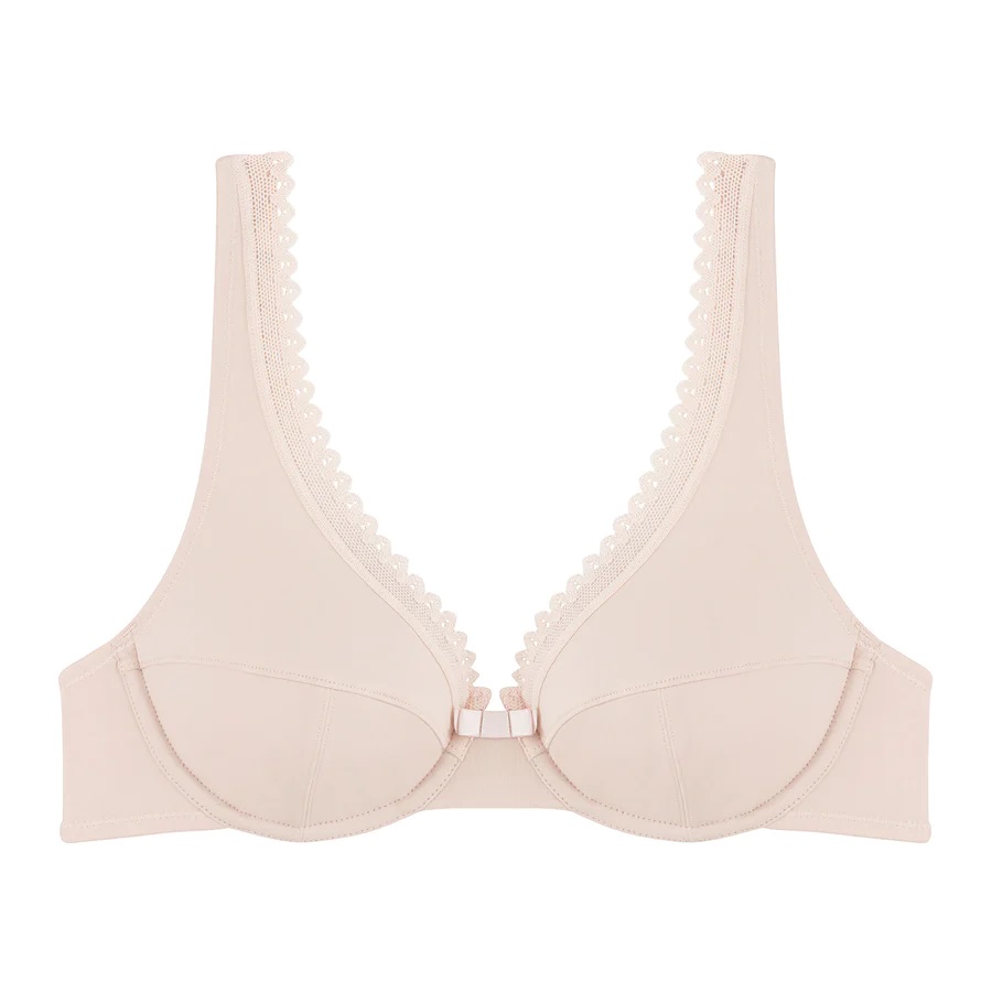 Soutien-gorge armature Plongeant LOU "Oxygène Coton" 54278 - Beige Doré 043