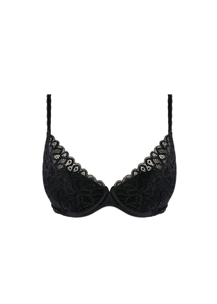 Soutien-gorge à coque rembourré plongeant WACOAL "Raffine" WE148003 - Noir BLK