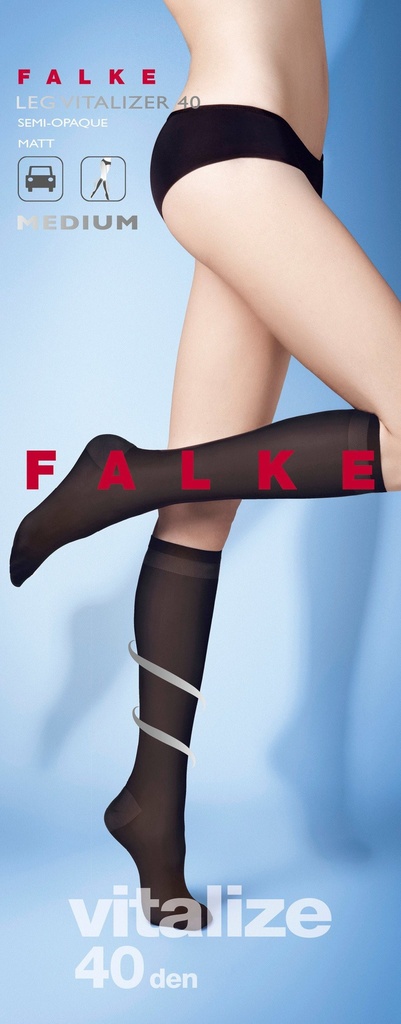 Mi-bas de compression medium FALKE "VITALIZE 40" 41746 -Black 3009