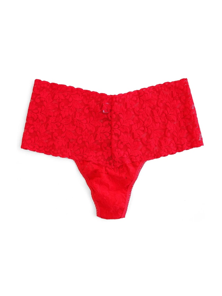 String taille haute dentelle stretch HANKY PANKY "Retro Thong" 9K1926 - Red