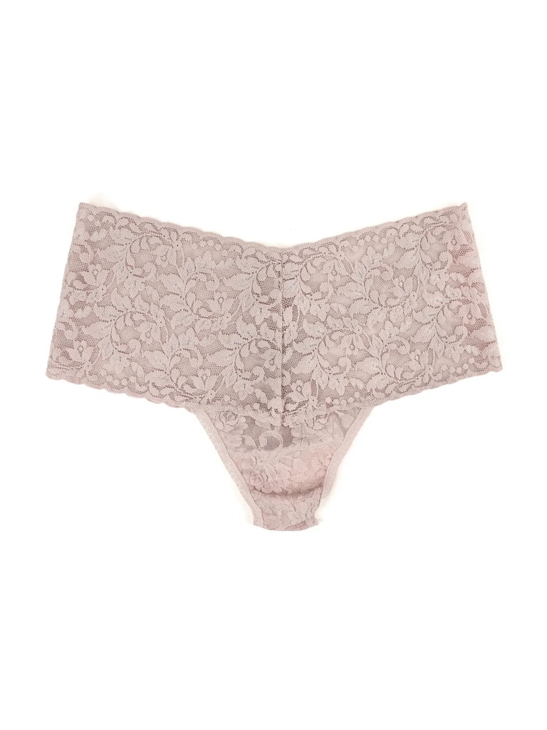 String taille haute dentelle stretch HANKY PANKY "Retro Thong" 9K1926 - Taupe