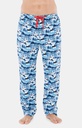 Pyjama long homme boutonné 100% coton Oeko-Tex ARTHUR "Petits Chalets" PLC - Bleu NUITH22