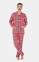 Pyjama long homme boutonné 100% coton pilou Oeko-Tex ARTHUR "Logan" PLC - Rouge LOGAH22