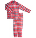 Pyjama long homme boutonné 100% coton pilou Oeko-Tex ARTHUR "Logan" PLC - Rouge LOGAH22