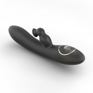 Vibromasseur point G succion clitoris DORCEL "Divine rabbit" Noir (Couché)