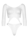 Body string résille transparent sexy LEG AVENUE 89289 - Blanc