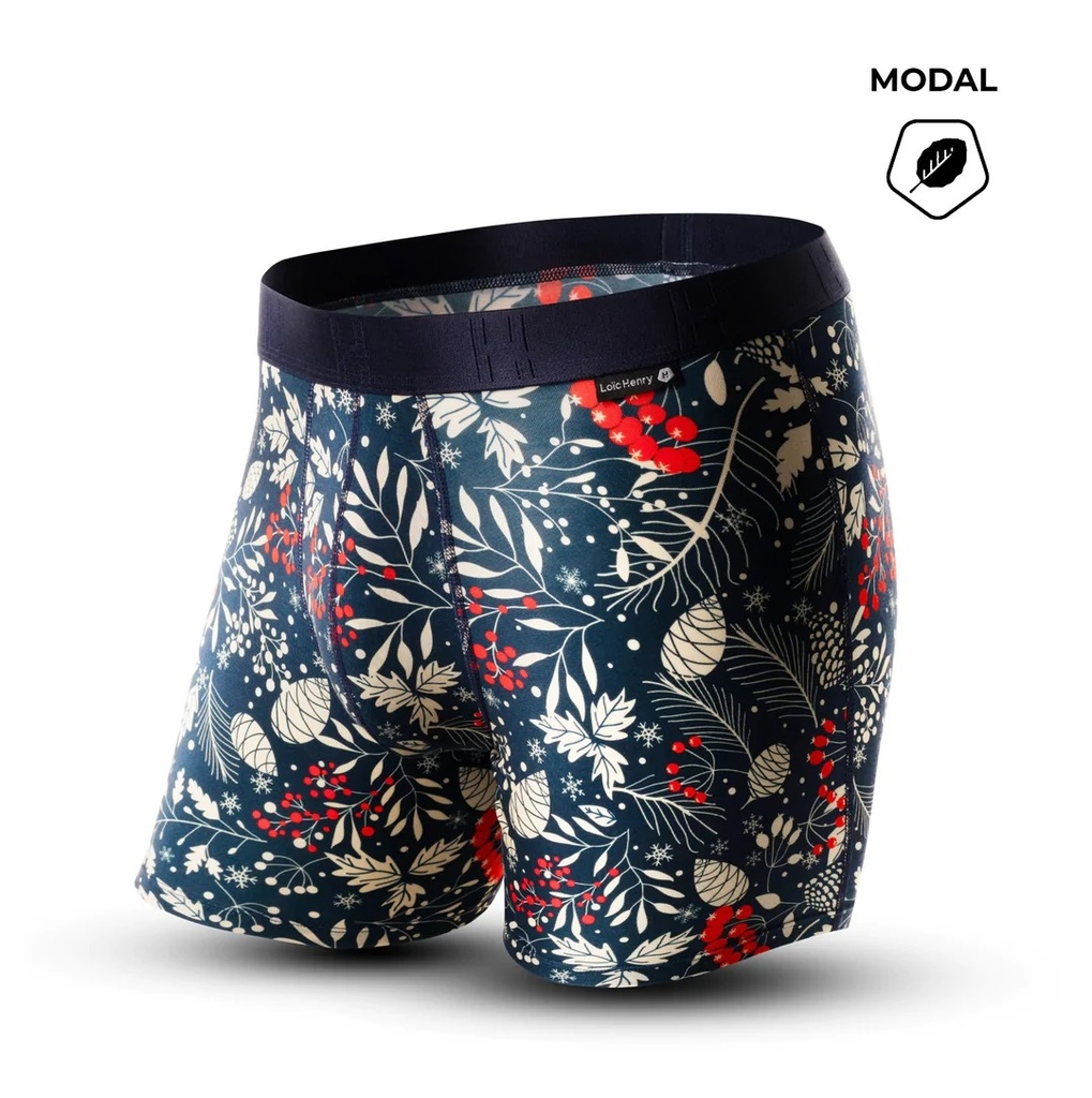 Boxer homme fantaisie en modal avec maintien intérieur LOIC HENRY "Graphic " KBM301V - Winter Multicolore