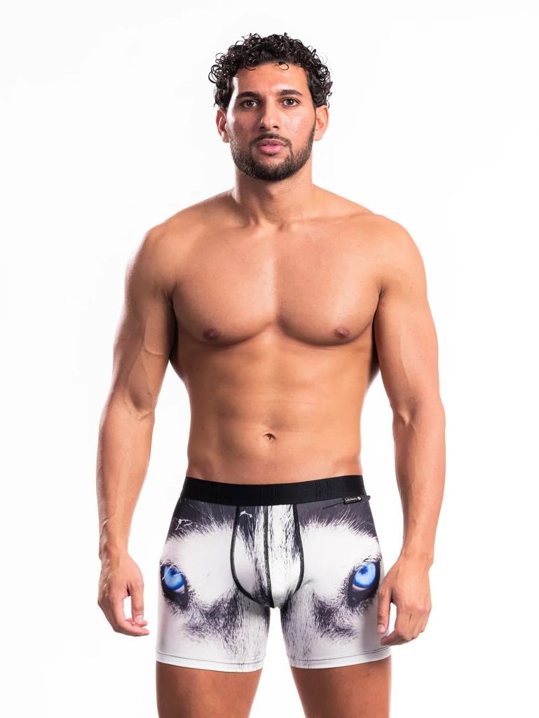 Boxer homme fantaisie en polyester avec maintien intérieur LOIC HENRY "Indentity" KBI059X - Husky Multicolore