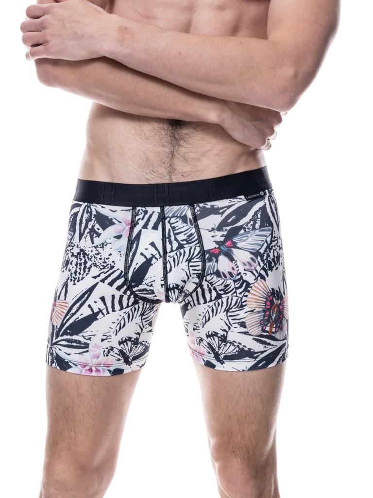 Boxer homme fantaisie en polyester avec maintien intérieur LOIC HENRY "Indentity" KBI040X - Butterfly Multicolore