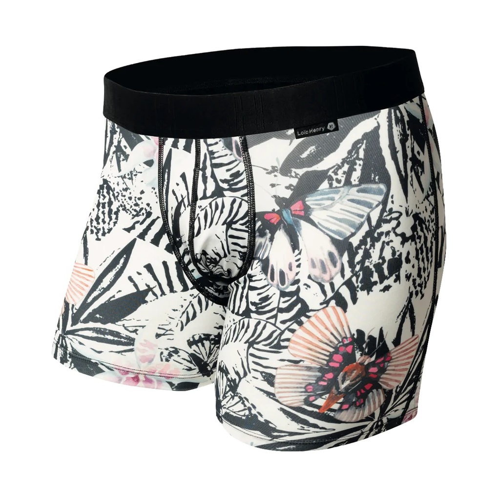 Boxer homme fantaisie en polyester avec maintien intérieur LOIC HENRY "Indentity" KBI040X - Butterfly Multicolore