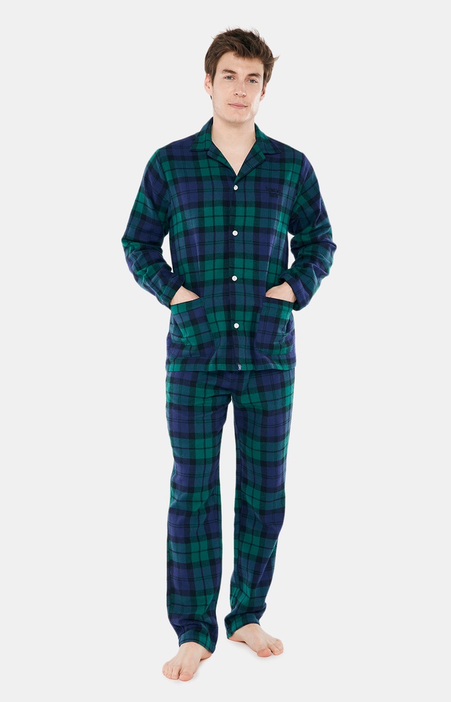 Pyjama long homme polaire ARTHUR "Bill" PLC - Vert BILLH22