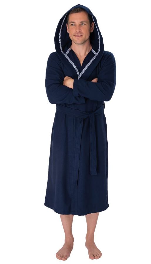 Peignoir unisex en coton à capuche WEWO 3901 - Navy 200D