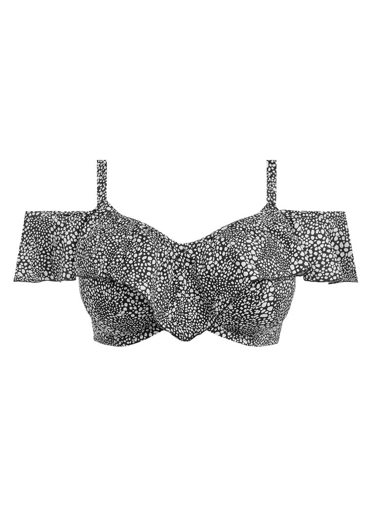 Haut de bikini avec volant ELOMI "Pebble Cove - Noir motif BLK