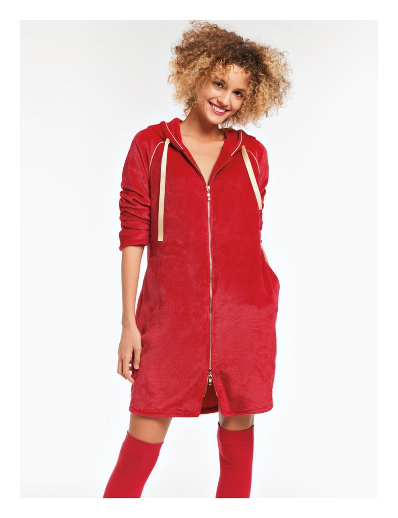 Robe de chambre zippée VERDISSIMA CB72 - Rouge 00005