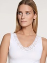 Top larges bretelles et dentelle CALIDA "Natural Comfort Lace" 12652 - Blanc 001