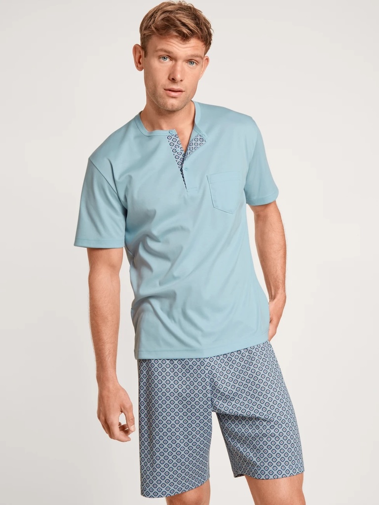 Pyjama short homme 100% coton CALIDA "Relax Choice" 42086 - Tempest Blue 533