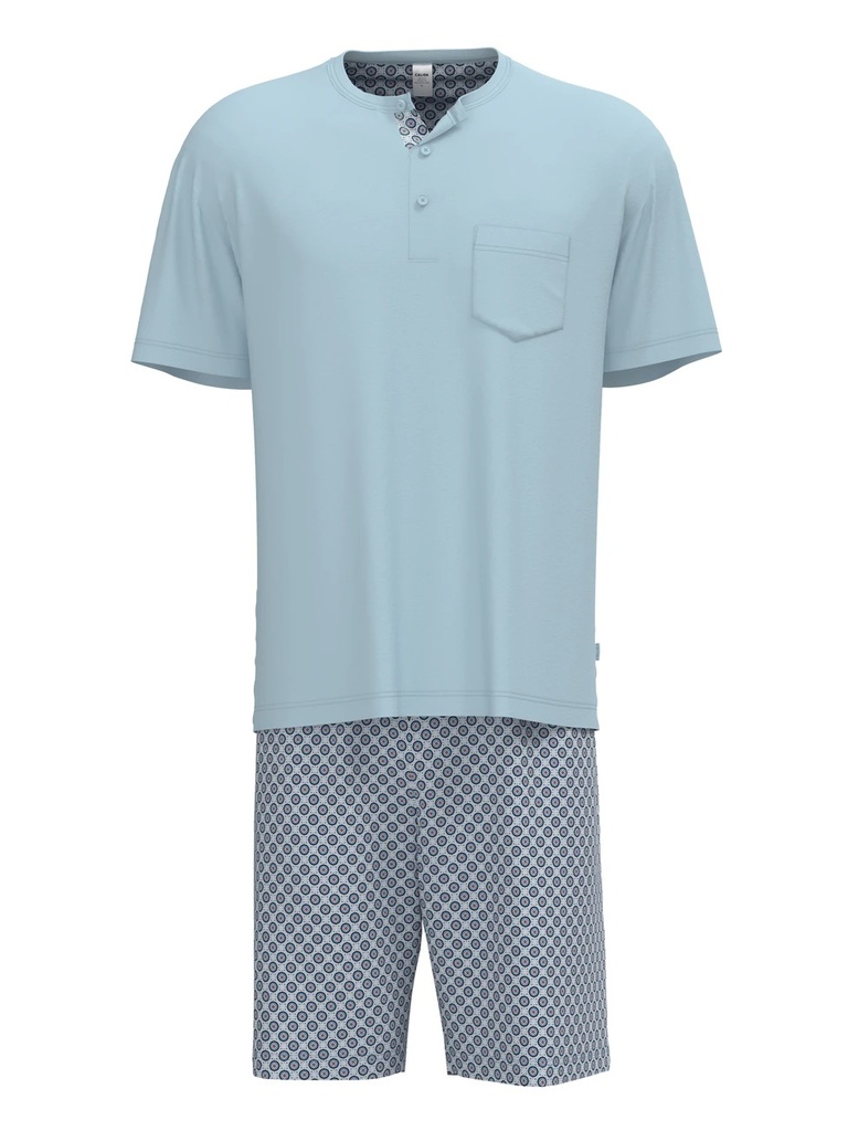 Pyjama short homme 100% coton CALIDA "Relax Choice" 42086 - Tempest Blue 533