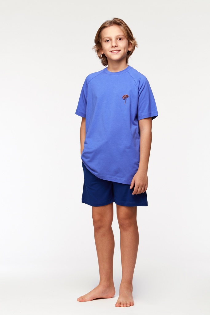 Pyjama short enfant WOODY "Toucan" 231-2-QTS-Z - Bleu 829