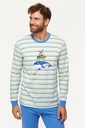 Pyjama homme WOODY "Baleine" 231-1-PLC-S - Rayé et bleu 904