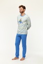 Pyjama homme WOODY "Baleine" 231-1-PLC-S - Rayé et bleu 904