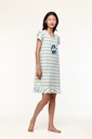 Robe de nuit dame WOODY "Baleines" 231-1-BDR-S - Bleu 904