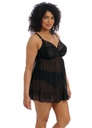 Babydoll  spécial poches profondes avec armatures ELOMI "Priya" EL4551 - Noir BLK