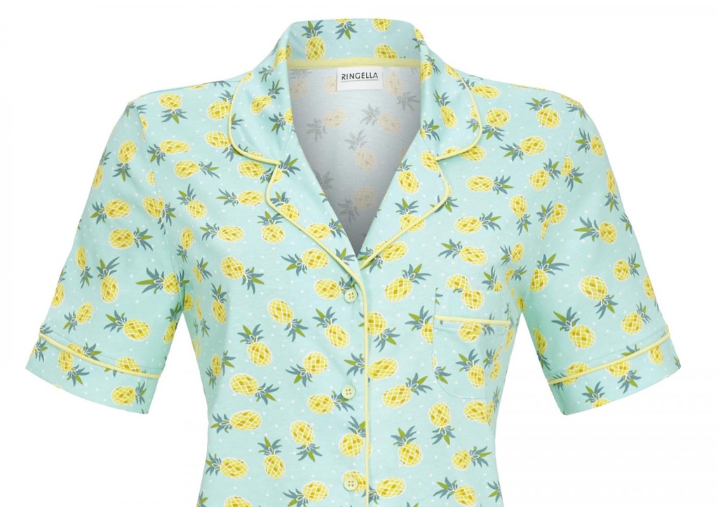 Chemise de nuit butonnée 95cm RINGELLA "Fruits Sucrés" 3211018 - Menthe