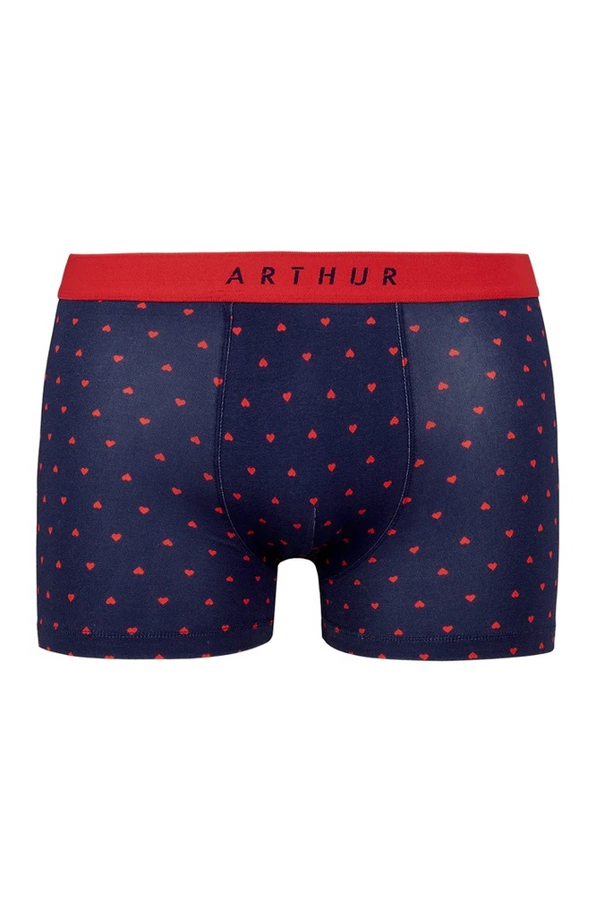 Boxer homme fantaisie 95% coton bio ARTHUR "Joli coeur" MAC - Marine Motif St Valentin SVALE23