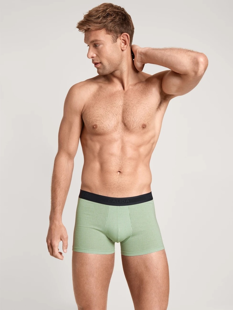 Boxer homme stretch CALIDA "Cotton Strech" 25487 - Iris Green 613