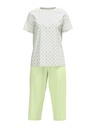 Pyjama short 3/4 dame 100% coton CALIDA "Spring Nights" 40296 - Light Pistache 670
